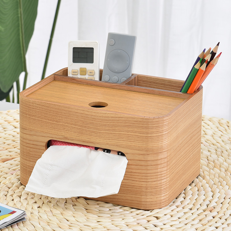 Desktop Organizer Multifunction Tissue Box with Pen Holder